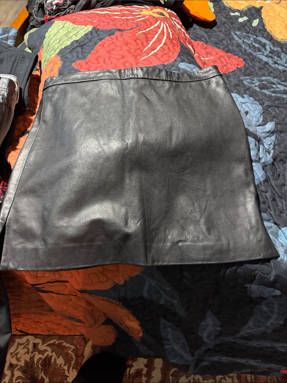 BCBGMaxAzria Black Leather Mini Skirt